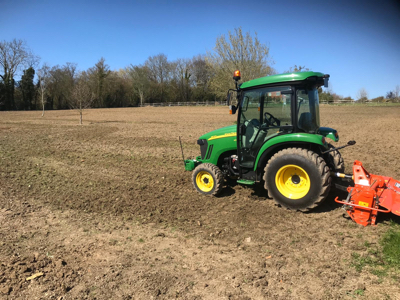 Tractor in field